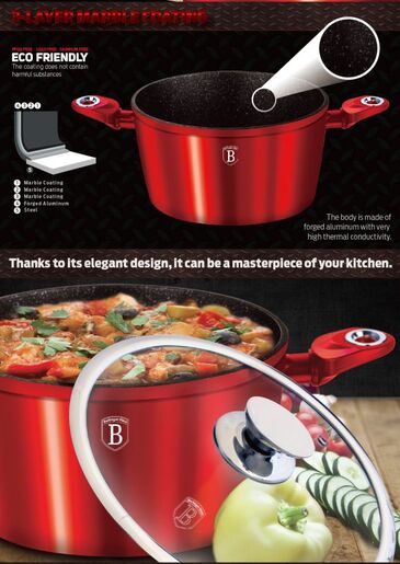 Berlinger Haus set posuđa i kuhinjskih pomagala 15/1 Burgundy Collection – BH/1226