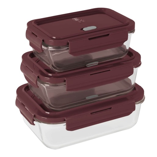 Berlinger Haus set staklenih posuda sa hermetičkim poklopcima 3/1 Leonardo Collection – BH/8790