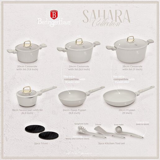 Berlinger Haus set posuđa i kuhinjskih pomagala 15/1 Sahara Collection – BH/8081