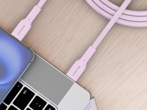 CANYON kabel  60CL C-C 60W COLOR Braided 1m Pink