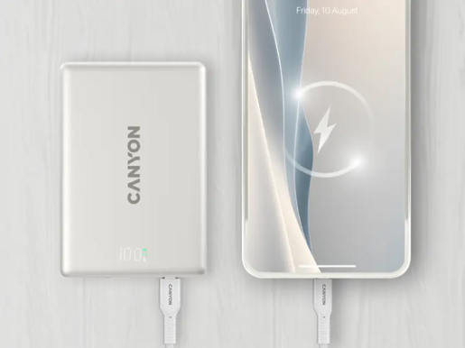 CANYON power bank  magnetic CNS-CPB500G, OnPower 500 PD20W 5000mAh Aluminium Star Grey