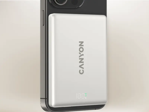 CANYON power bank  magnetic CNS-CPB500G, OnPower 500 PD20W 5000mAh Aluminium Star Grey