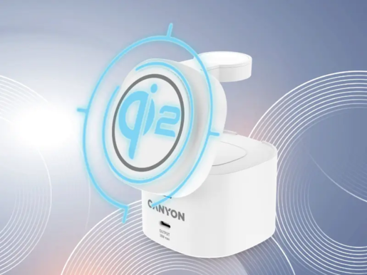 Canyon 4 in 1 Wireless Charging Stand, 30W max, 65W punjač i 1M kabel, bijeli, CNS-WCS405W