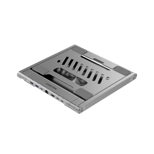 Canyon stalak za laptop sa hub CNS-SDS2, TYPE C F to HDMI2.0+2USB3.0+USBC3.0+RJ45+PD, TYEP C TO C kabel 1m white