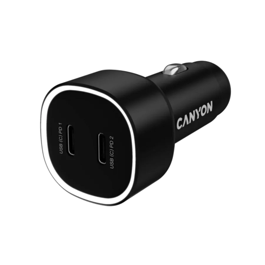 CANYON auto punjač punjač OnDrive 60 PD 60W 2xUSB-C Black