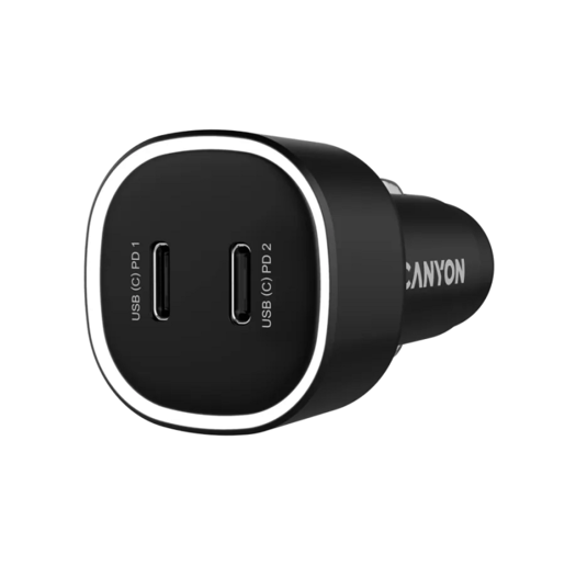 CANYON auto punjač punjač OnDrive 60 PD 60W 2xUSB-C Black
