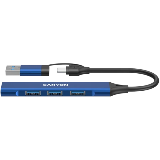 CANYON hub DS-02 4in1 USB-A/C Blue, CNS-TDS02BL