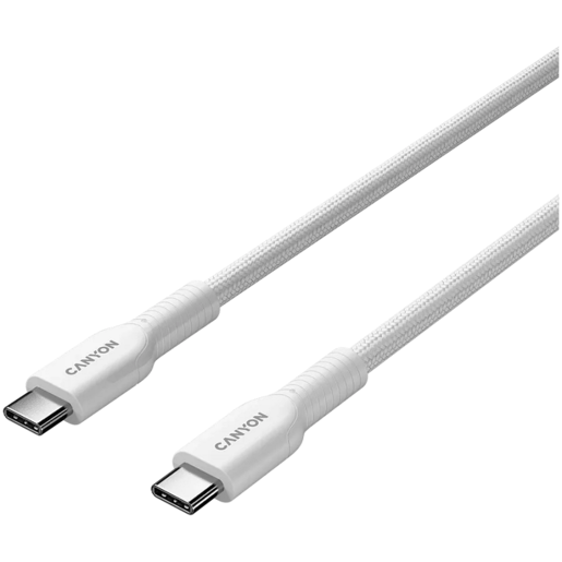 CANYON kabel  60CL C-C 60W COLOR Braided 1m White