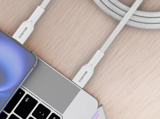 CANYON kabel  60CL C-C 60W COLOR Braided 1m White