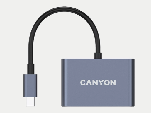 CANYON hub DS-4 3in1 USB-C Grey, CNS-TDS4