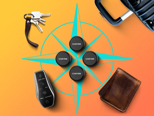 CANYON smart tag ONTAG 1 iOS 4 pcs KIT Black