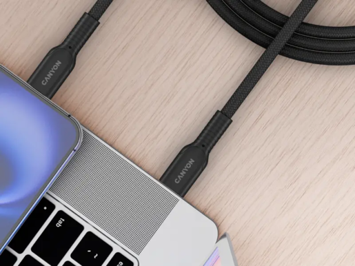 CANYON kabel  60CL C-C 60W COLOR Braided 1m Black