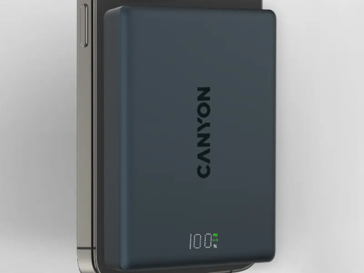 CANYON magnetic power bank CNS-CPB511B, OnPower 511 PD20W 10000mAh Aluminium Interstellar Crni