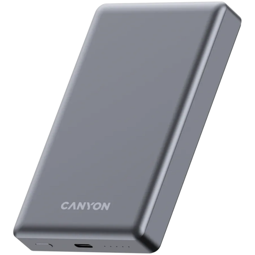 CANYON power bank, CNS-CPB510DG, OnPower 510 slim Magnetic 10000 mAh PD20W Tamno sivi
