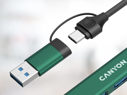 CANYON hub DS-02 4in1 USB-A/C Green, CNS-TDS02GR