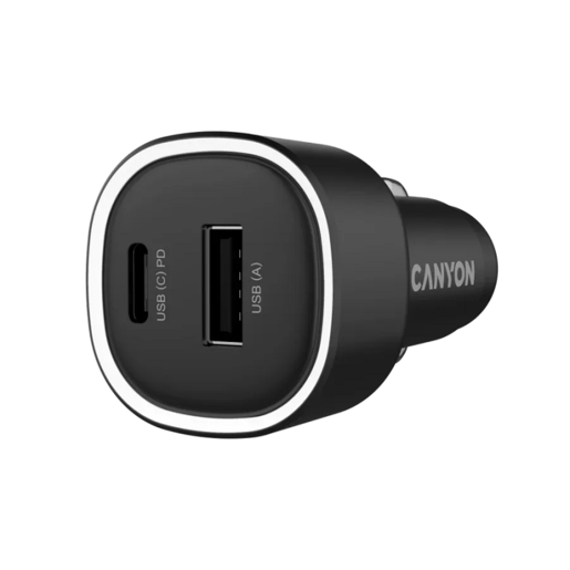CANYON auto punjač punjač OnDrive 85 PD 85W USB-A+USB-C Black