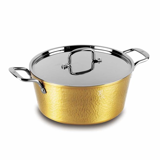 Berlinger Haus šerpa s poklopcem 26 cm 5.2 L Hammered Gold Collection – BH/8011