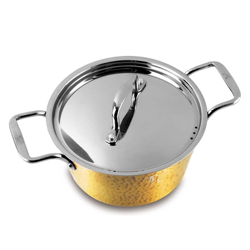 Berlinger Haus šerpa s poklopcem 26 cm 5.2 L Hammered Gold Collection – BH/8011