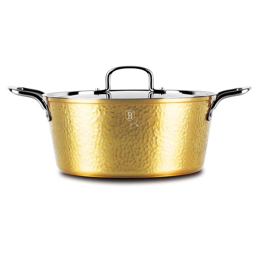 Berlinger Haus šerpa s poklopcem 26 cm 5.2 L Hammered Gold Collection – BH/8011
