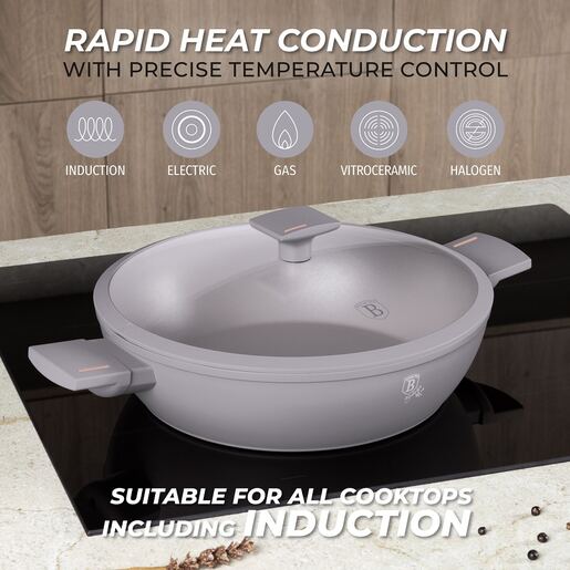 Berlinger Haus plitka šerpa s poklopcem 30 cm 4.5 L Taupe Collection – BH/8099