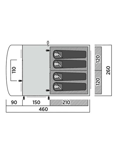 EASY CAMP šator 4 osobe Skarvan 4 3000 mm