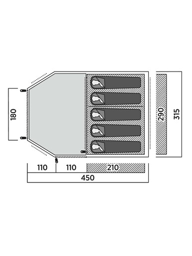 EASY CAMP šator 5 osoba Hidra 5 3000 mm