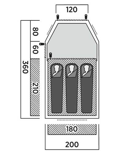 EASY CAMP šator 3 osobe Lomsdal 3 2000 mm