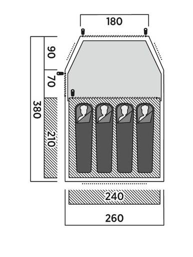 EASY CAMP šator 4 osobe Lomsdal 4 2000 mm