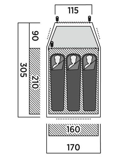 EASY CAMP šator 3 osobe Setesdal 3 2000 mm