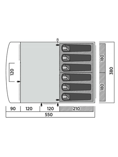 EASY CAMP šator 6 osoba Skarvan 6 3000 mm