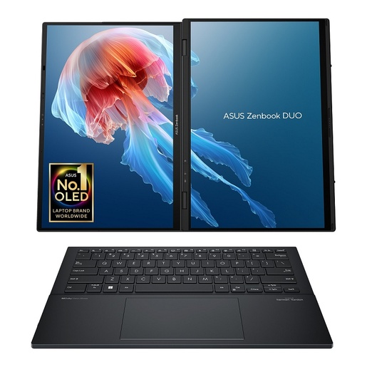 ASUS laptop Zenbook Duo 14 UX8406CA-PZ042X 90NB14X1-M002Y0, Intel Core Ultra 9 285H, 14" 3K OLED 120Hz Touch Glossy, 32GB LPDDR5X RAM, 2TB SSD, Intel Arc Graphics, Windows 11 Home