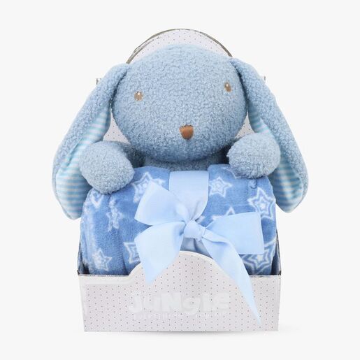 JUNGLE Baby dekica sa igračkom zeko – plava