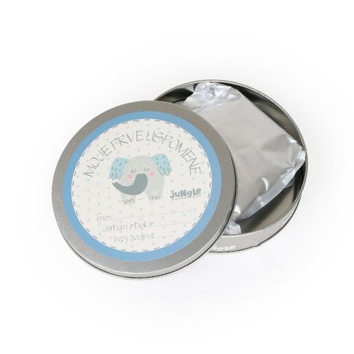 JUNGLE baby set za prvi otisak bebe, slonić plavi - poklon set za bebe