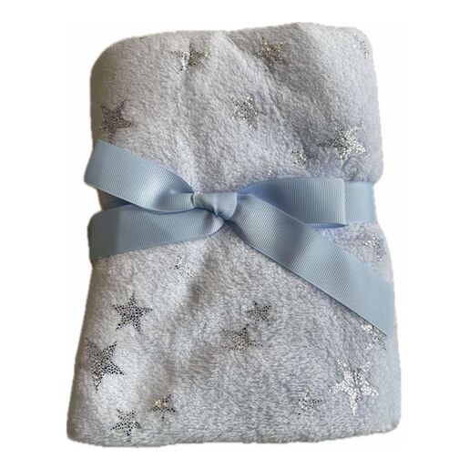 JUNGLE Baby dekica sa srebrnim zvjezdicama –plava