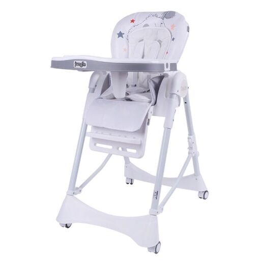 JUNGLE hranilica Teddy siva - podesiva sa točkićima i pladnjem