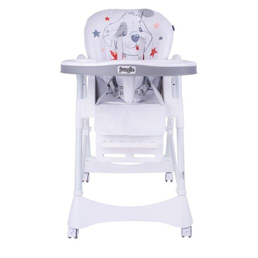 JUNGLE hranilica Teddy siva - podesiva sa točkićima i pladnjem