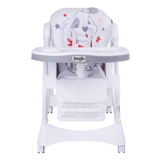 JUNGLE hranilica Teddy siva - podesiva sa točkićima i pladnjem