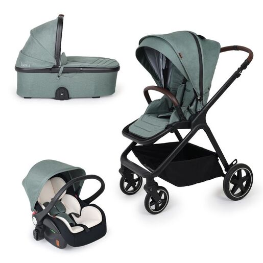 JUNGLE Lumi dječija kolica 3u1 sa autosjedalom i korpom, zelena