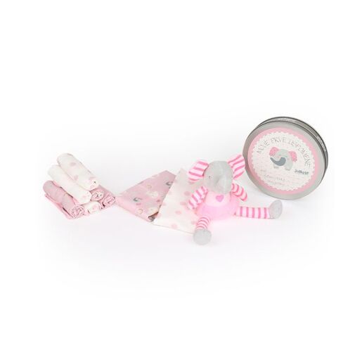 JUNGLE baby set za prvi otisak bebe, slonić rozi - poklon set za bebe