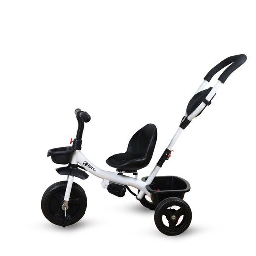 JUNGLE dječiji tricikl Girotto sa ručkom i rotirajućim sjedištem, bijelo bež