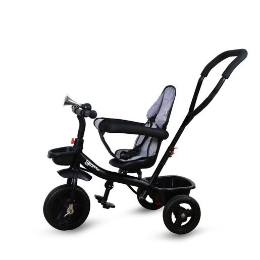 JUNGLE dječiji tricikl Girotto sa ručkom i rotirajućim sjedištem, crno sivi