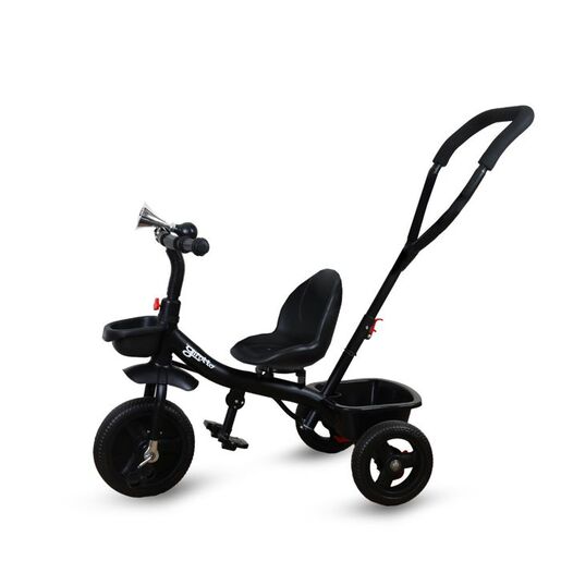 JUNGLE dječiji tricikl Girotto sa ručkom i rotirajućim sjedištem, crno sivi