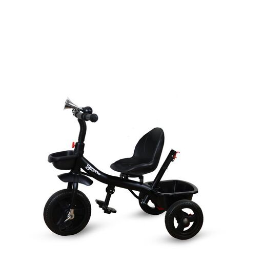 JUNGLE dječiji tricikl Girotto sa ručkom i rotirajućim sjedištem, crno sivi