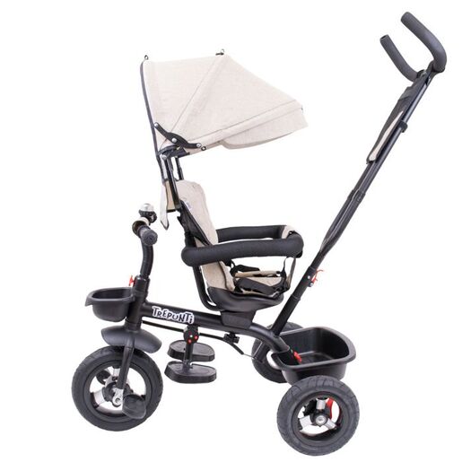 JUNGLE dječiji tricikl Trepunti sa ručkom i rotirajućim sjedištem, bež