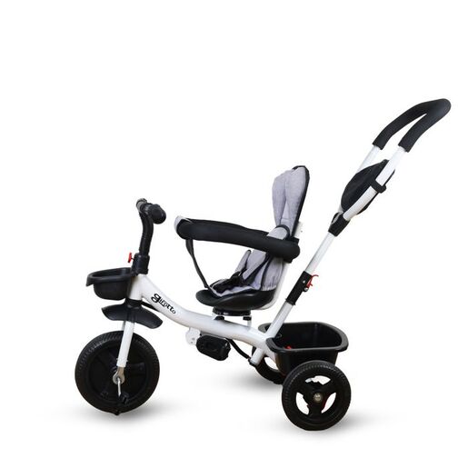 JUNGLE dječiji tricikl Trepunti sa ručkom i rotirajućim sjedištem, sivi