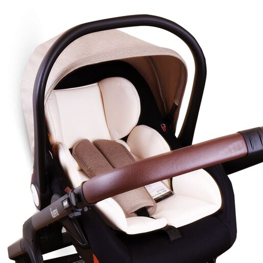 JUNGLE Lumi dječija kolica 3u1 sa autosjedalicom i korpom, bež