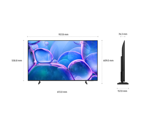 SAMSUNG LED televizor UE43U7022FKXXH, 4K Ultra HD, Smart TV, Tizen™, MetalStream Dizajn, HDR 10+, Crystal Procesor 4K, Crni