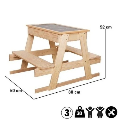 KINDER HOME dječiji piknik stol sa tablom i kutijom