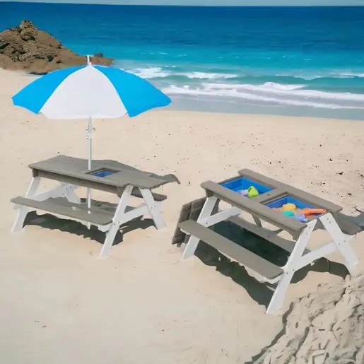 KINDER HOME dječiji piknik stol 3u1 sa kišobranom