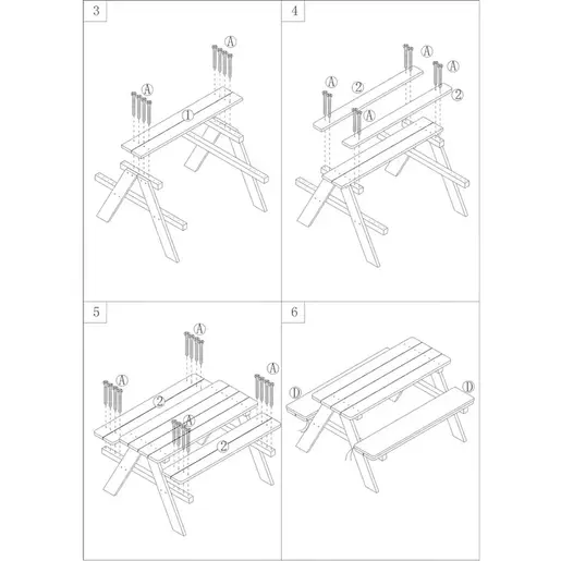 KINDER HOME dječiji piknik stol sa klupama i jastucima